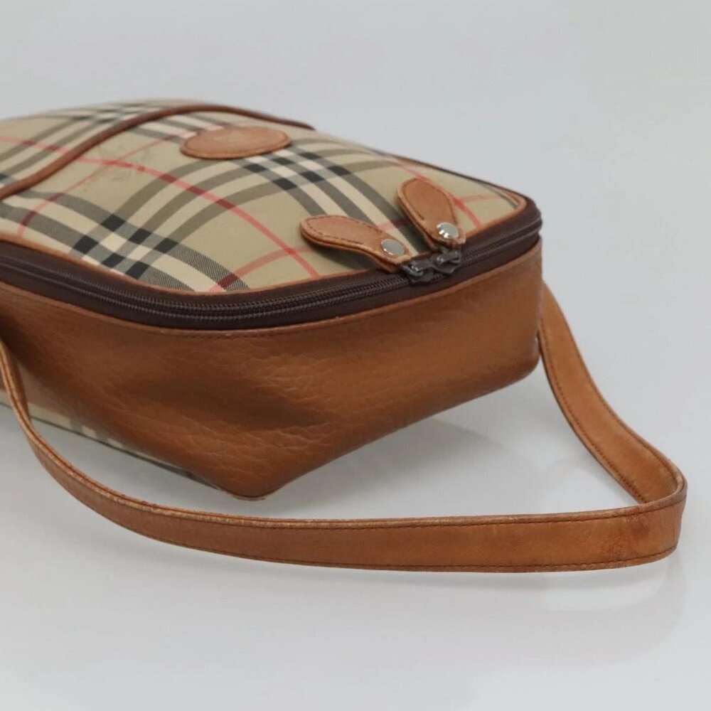 Burberrys Nova Check Blue Label Shoulder Bag Canvas Beige Auth - Picture 7 of 16